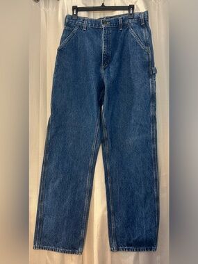 Vintage Carhartt Dungaree Carpenter Jeans Blue Denim 34x34